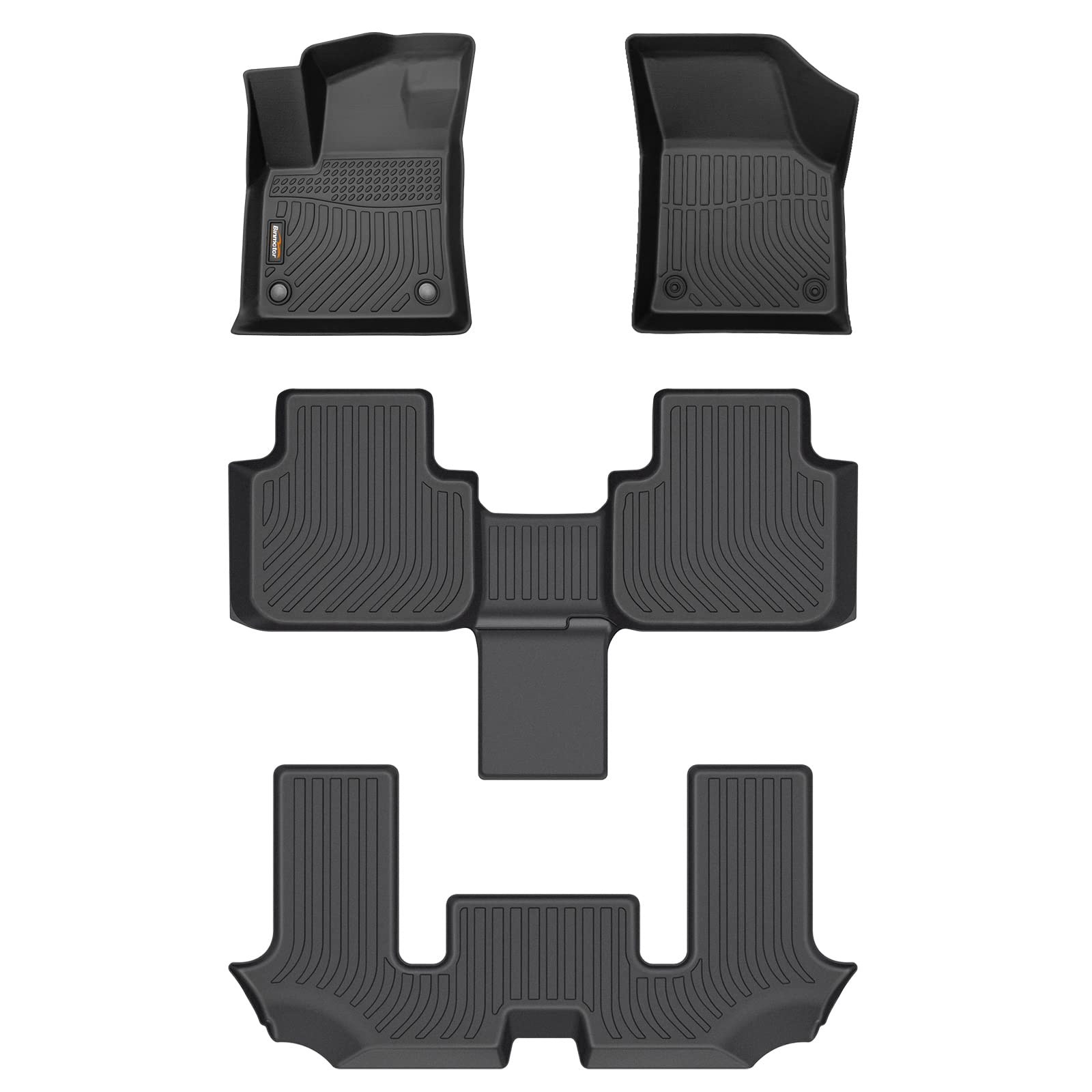BinmotorAll Weather Custom Floor Mats for Volkswagen atlas(6 passenger