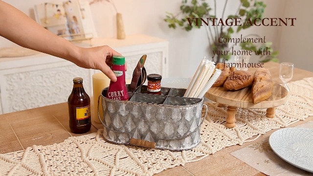 Amazon.com - NIKKY HOME Galvanized Metal Caddy with 6 Compartments