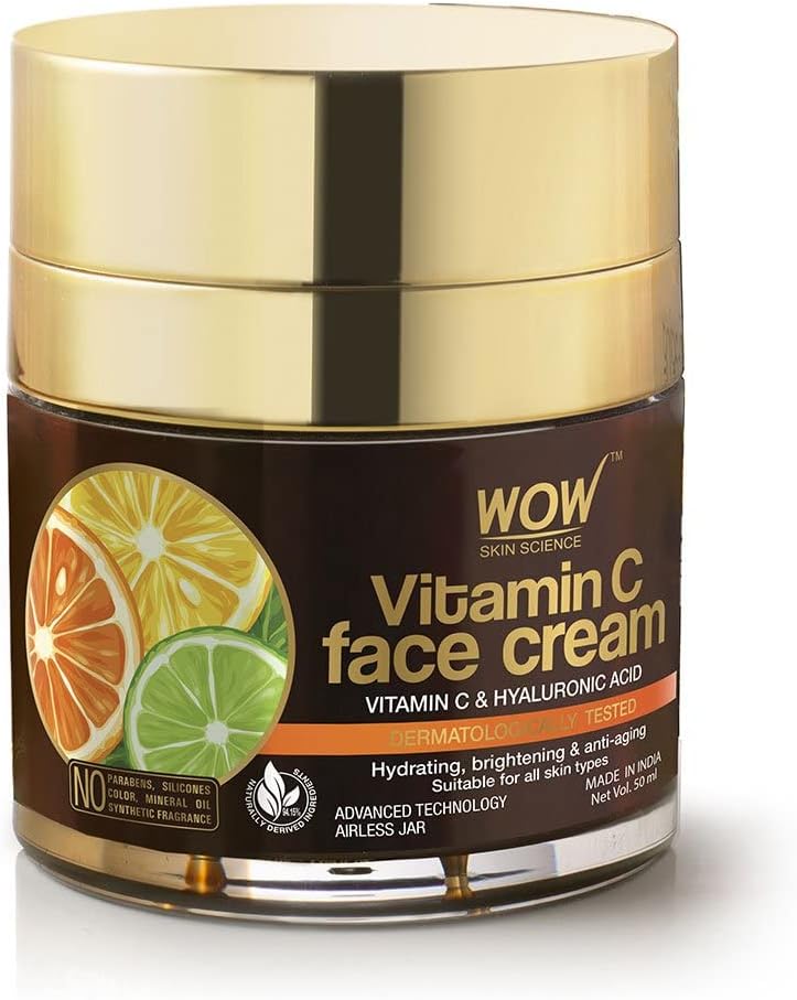 WOW Skin Science Vitamin C Moisturizer Face Cream - Anti Aging Face Moisturizer for Men & Women - Oil Free, Dry Skin Face Lotion - Facial Skin Care Products For All Skin Types (1.69 oz)