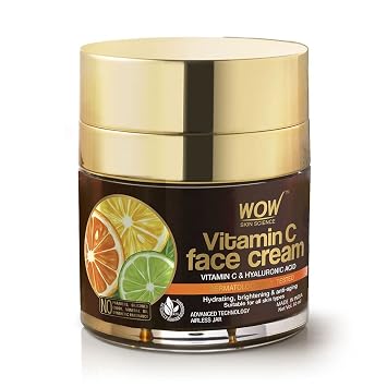 WOW Skin Science Vitamin C Moisturizer Face Cream - Anti Aging Face Moisturizer for Men & Women - Oil Free, Dry Skin Face Lotion - Facial Skin Care Products For All Skin Types 1.69 oz