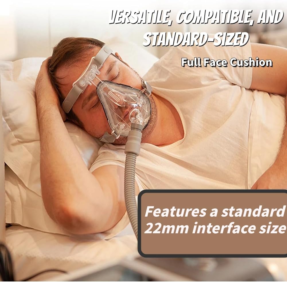 Universal Replacement Full Face Cushion Full Set Include Headgear, Elbows, Frame, Full Face Supplies to Improve Wearing Comfort - Medium (M) - Image 6