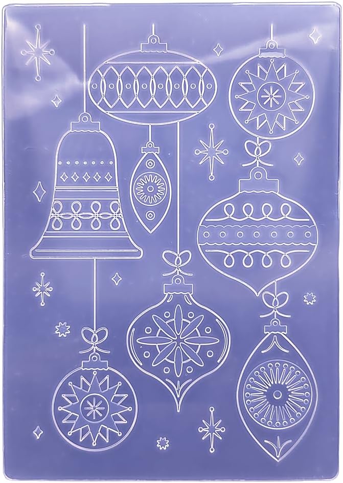 Plastic Embossing Folder 5x7 Inch Christmas Wind Chime Paper Crafts Plastic Textured Impressions for Card Making Scrapbooking