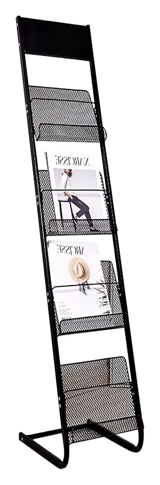 Porte-revues au sol pour bureau et présentoir de brochures en L