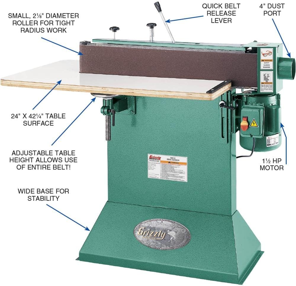 Grizzly Industrial G0512-6" x 80" Edge Sander w/Wrap-Around Table