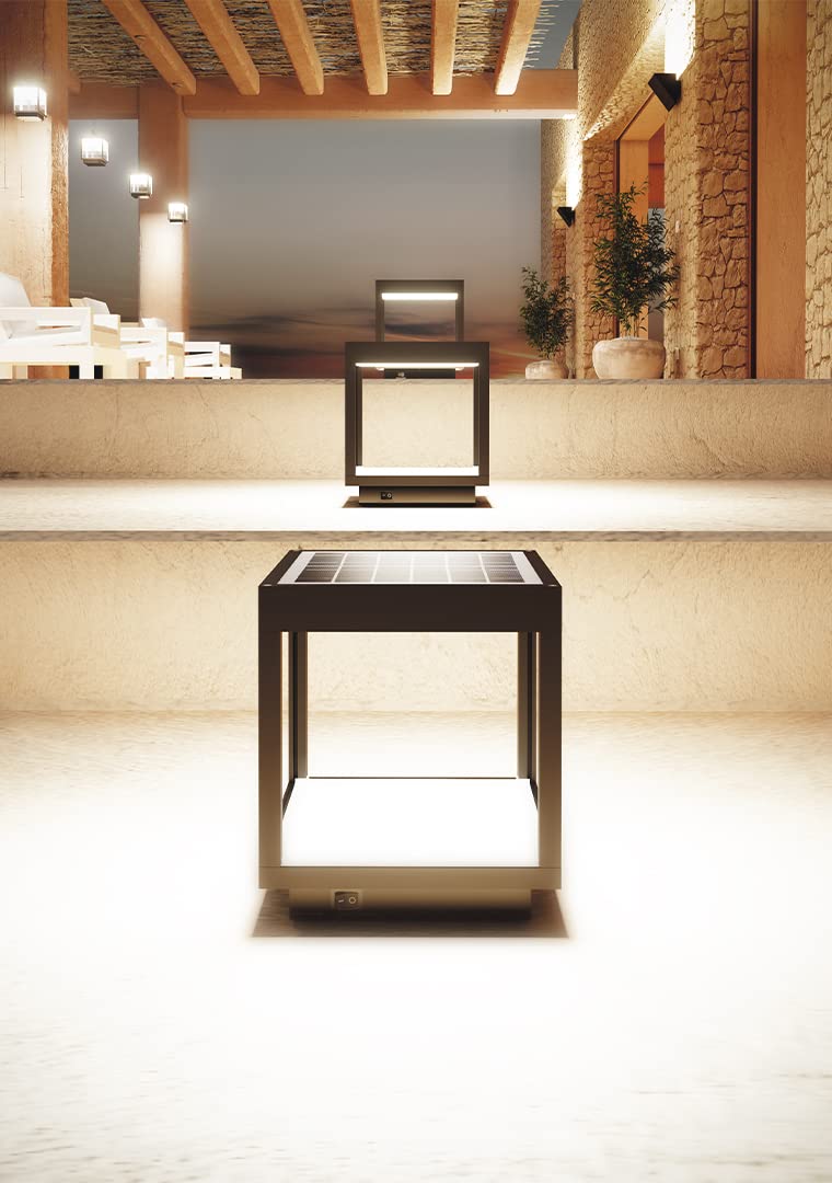 Beneito Faure Lanterna Visor Solar da Esterno IP65 - Lampada da Tavolo a Led in Alluminio a Energia Solare con Pannello Integrato 3.5W 120° flusso luminoso di 460 lumen (Nero)