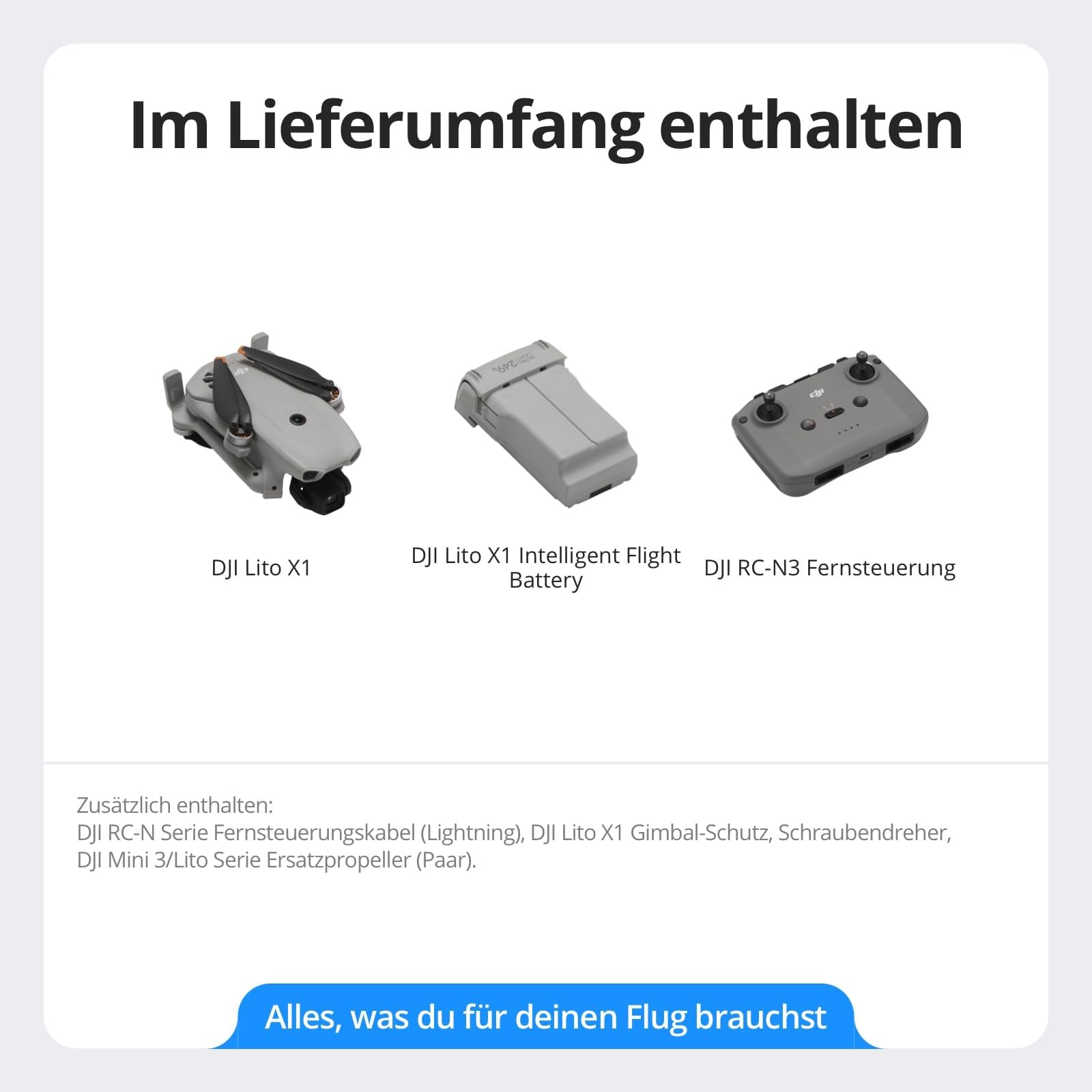 DJI Lito X1 Bundle, Leicht & Faltbar 4K Kameradrohne, Hinderniserkennung, ActiveTrack, 1/1,3-Zoll-Sensor, Geeignet, 15 km Videoübertragung, C0