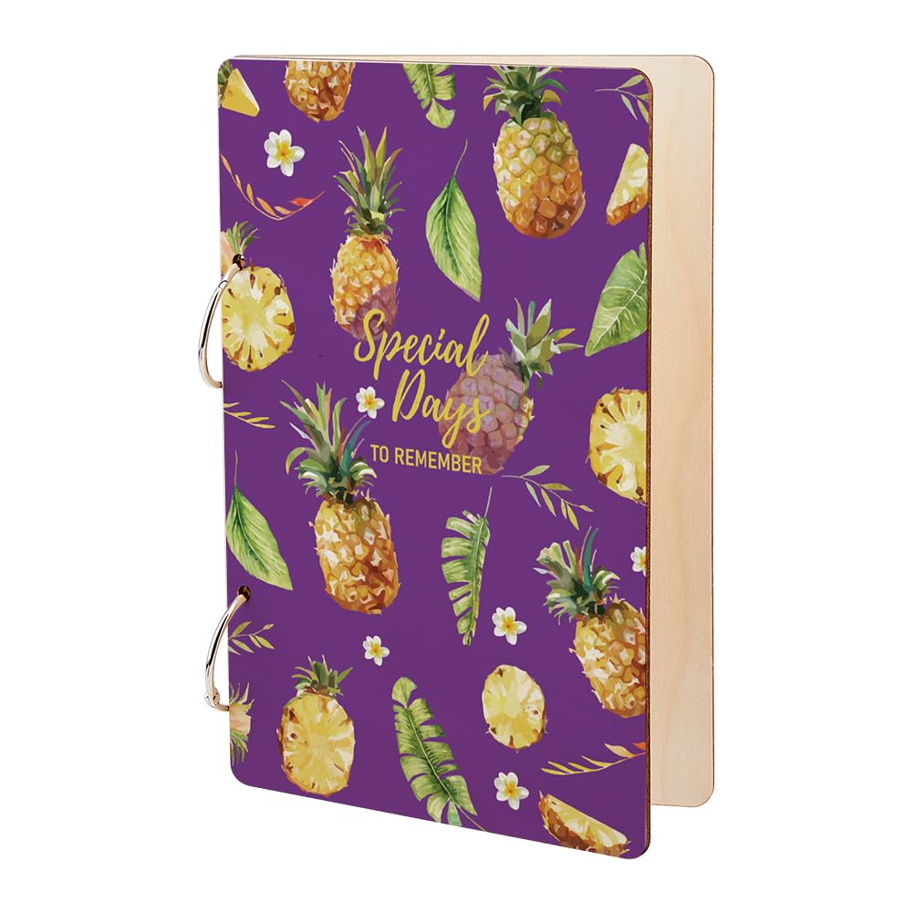 SUPERDANT Special Day to Remember Greeting Card Holder Organizer Wooden Card Keeper Binder Planning Book Pineapples Birthday Cards Keeper Photo Album Cover Wedding Planner Journal Keepsake Gift