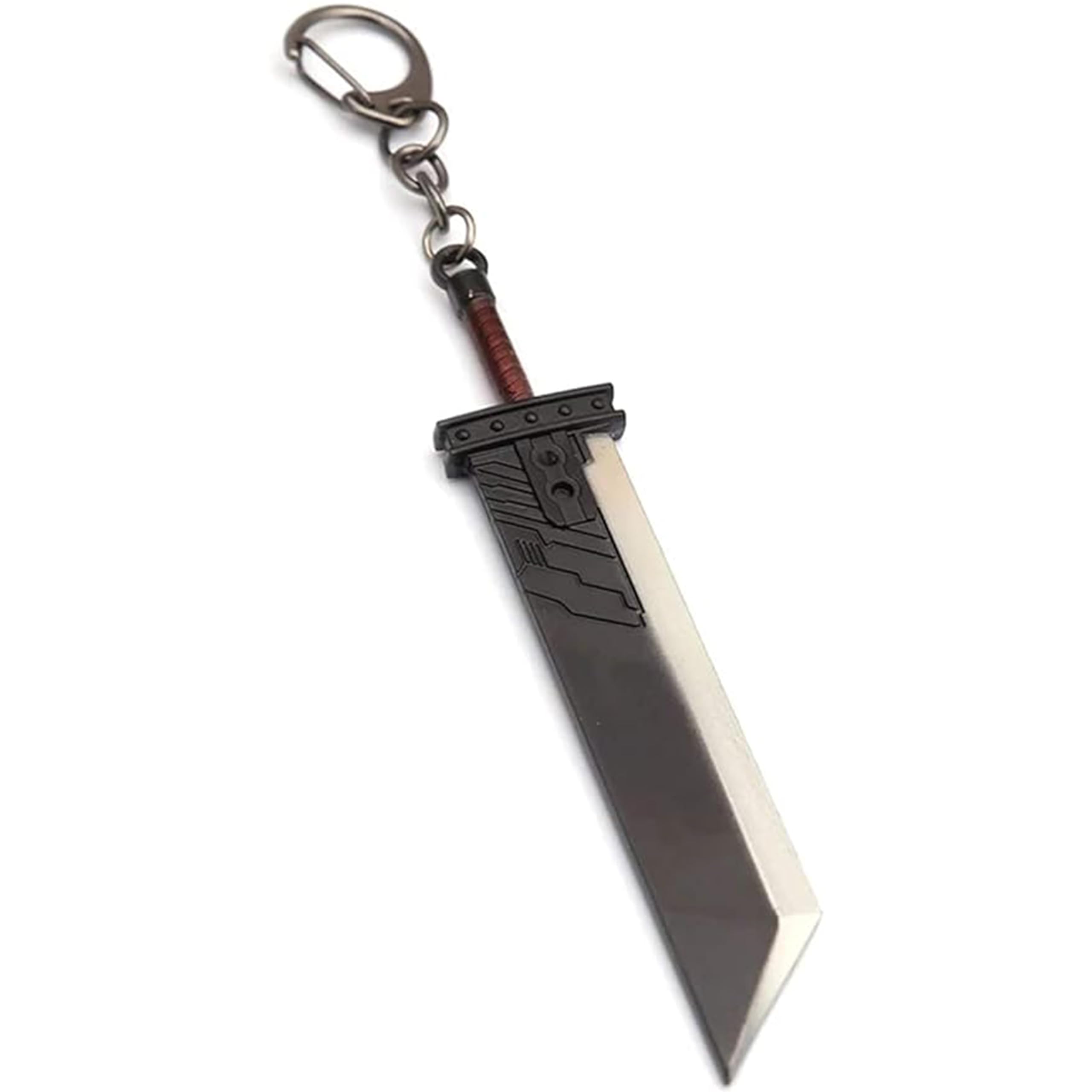 retsamradassaT 4" Inch Final FF7 VII Fantasy Metal Key Chain Cloud Keychain Buster Sword, Black, Default