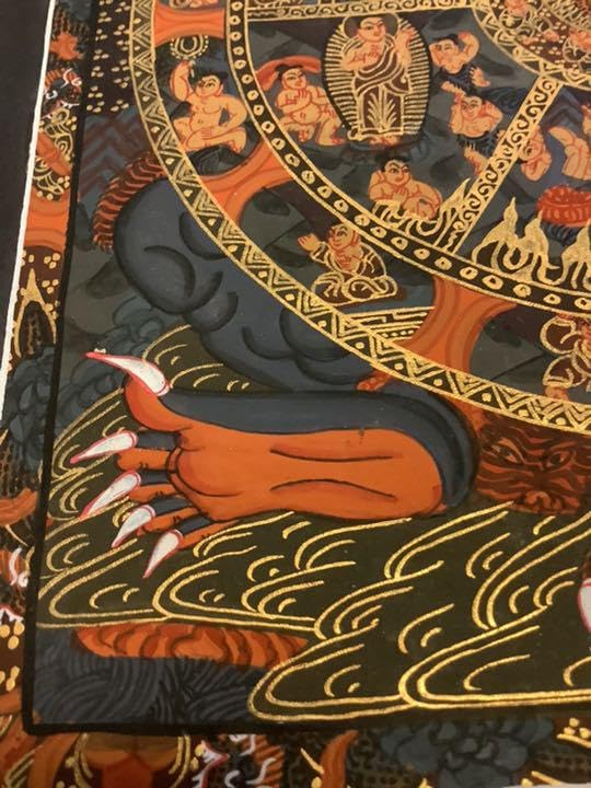 Amazon.co.jp: 《 チベット密教 》 タンカ マンダラ 手描き 六道輪廻