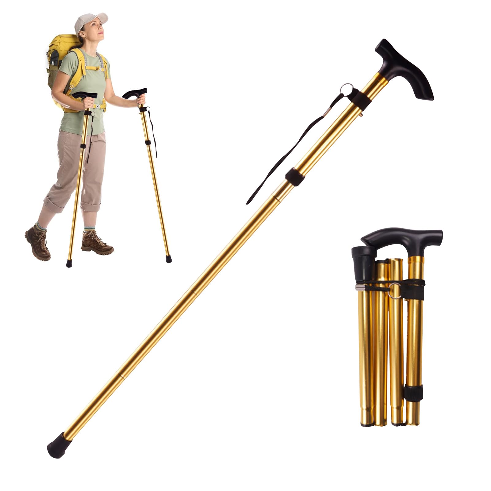 DAYONG Collapsible Trekking Pole, Adjustable Aluminum Alloy Hiking Pole, Lightweight Walking Stick for Camping, Hiking, Mountain Climbing.