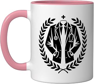 Medical Student Receiving First White Coat Milestone Ceramic Mug, Pink/White, 11oz