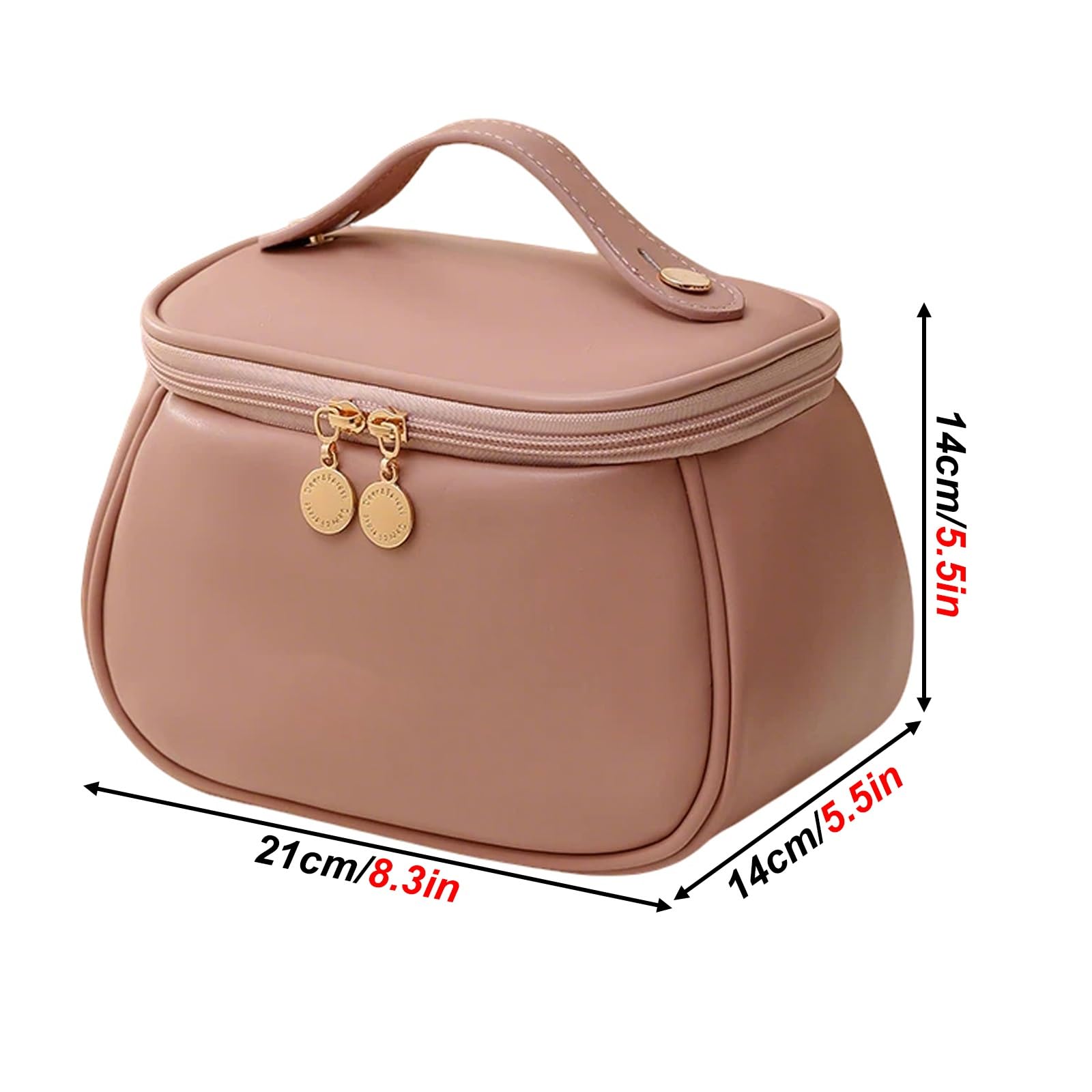 Beauty Case da Viaggio per Donna, Borsa da Toilette e Trousse Appendere, Ideale per Articoli Toilette, Accessori e Pennelli, Organizzazione Verticale, Struttura a Più Livelli(Pink)