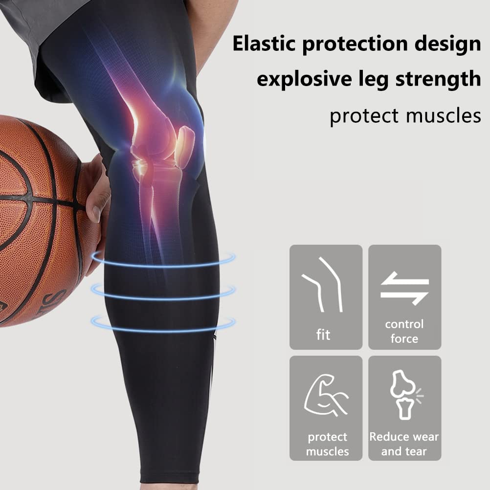 Mangas largas de pierna, protección solar, seda de hielo, mangas de compresión para correr, baloncesto, fútbol, ciclismo, fitness