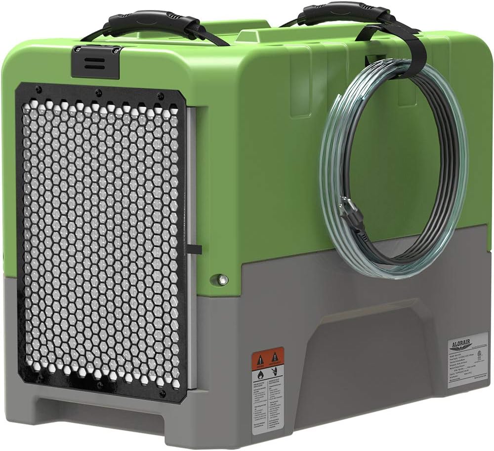 180PPD LGR Commercial Dehumidifier with Pump for Basement Warehouse & Job Sites, Large Space Crawl Space Dehumidifier for Efficient Water Damage Restoration,5 Years Limited Warranty, Green