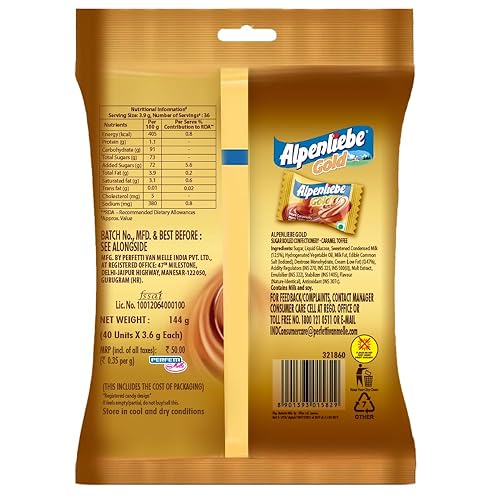 Miniatura 3 de Alpenliebe Rich Milky Caramel Toffee (46 Toffee's)