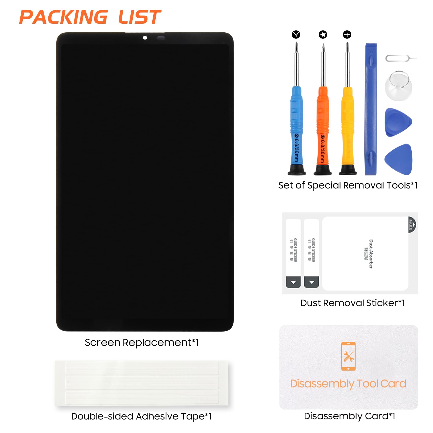 Schermo LCD per Samsung Galaxy Tab A9 X110 Schermo SM-X110 Display Touch Screen Assembly con Riparazione Kit (8,7", Nero senza Telaio, Non per SM-X115)