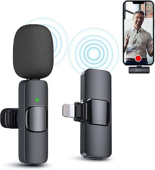 PQRQP Wireless Mini Microphone, Omnidirectional Lavalier