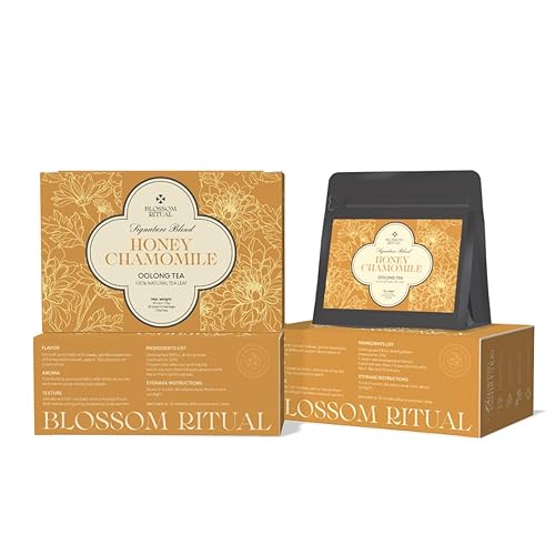Miniatura 5 de BLOSSOM RITUAL Manzanilla Miel  Té Oolong floral Hoja suelta  20 bolsas piramidales de base natural  Sirve hasta 60 tazas  Apoya el metabolismo y un