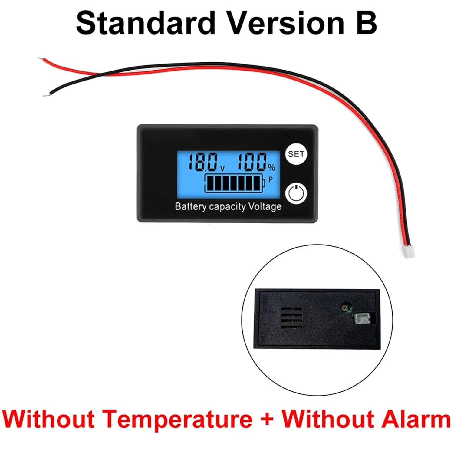 Battery Capacity Indicator DC8-100V Digital Display Voltmeter 1Pcs(High-end Version C)