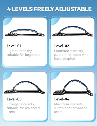 Miniatura 5 de Camilla de espalda para aliviar el dolor de espalda baja, masajeador lumbar ajustable de 4 niveles, dispositivo de estiramiento para escoliosis,