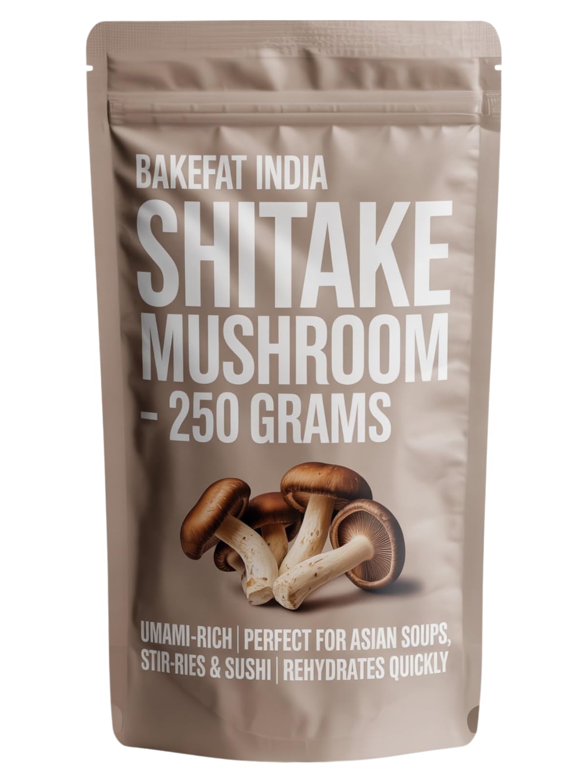 Bakefat India Shitake Mushroom,100% Umami Flavour,Naturally Dried in Sunlight,Perfect for Asian Soups, Stir-Fries & Sushi | Whole mushroom-250 Grams-image-2