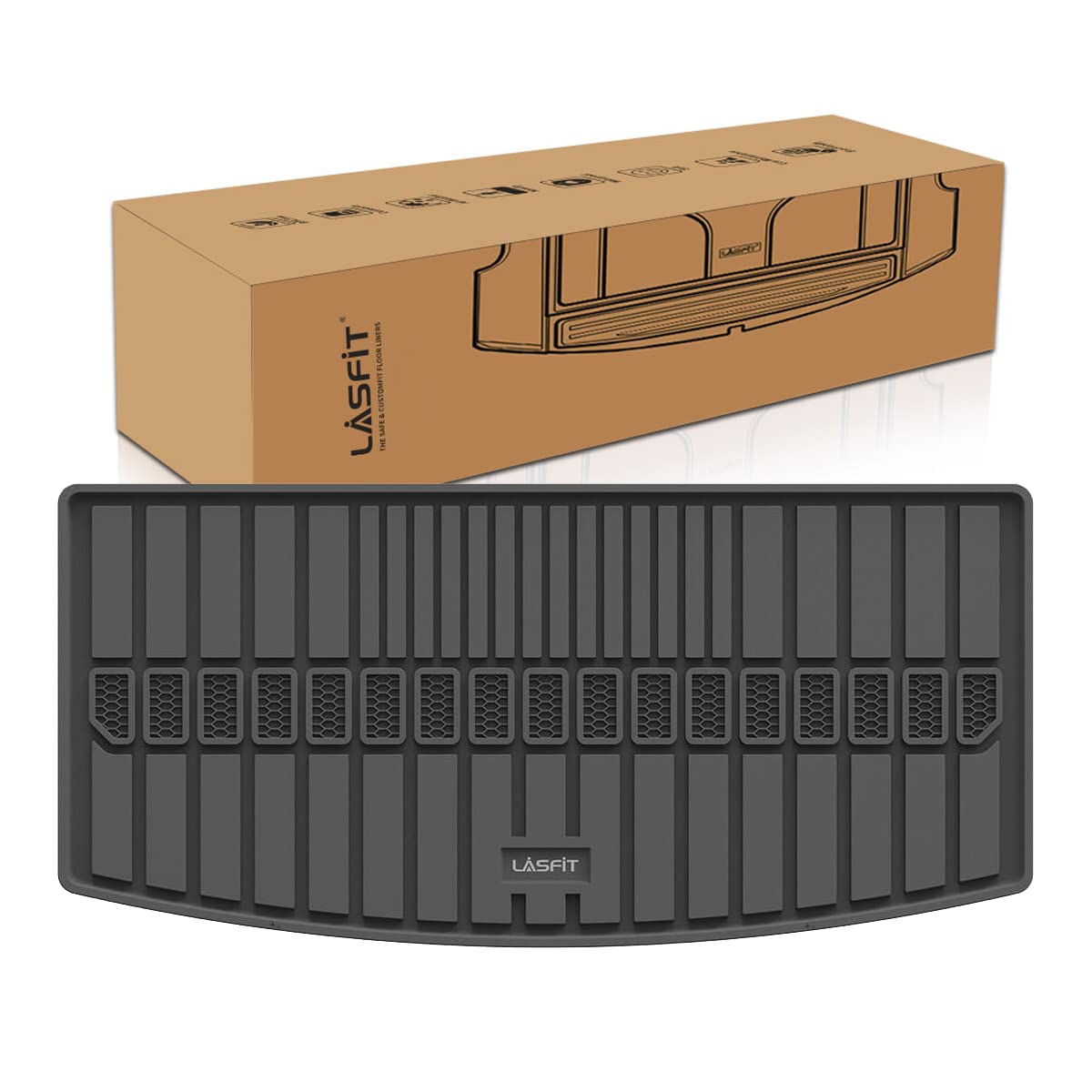 LASFIT Cargo Liner for Jeep Grand Cherokee L 2021-2024 6-Passenger and 7-Passenger, All Weather Custom Fit Car Trunk Mat Cargo Mat