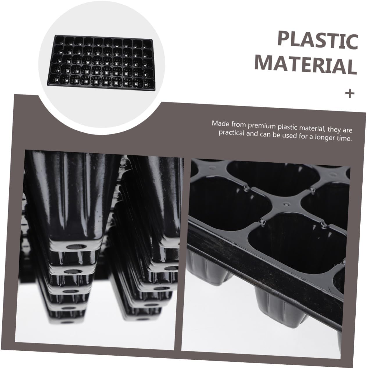 BESPORTBLE 10pcs Thickened Plant Germination Trays 50-Cell Starter Seedling Nursery Plates for Indoor Gardening and Seed Starting