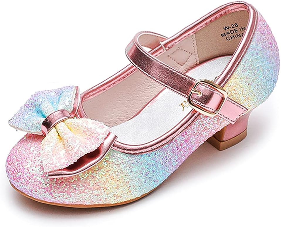 WalofouFlower Girls Wedding Party Heel Princess Shoes Flats for Kid Toddler
