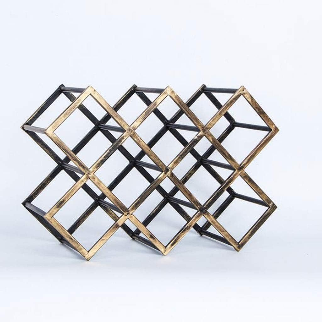 Upscale Bottle Wine Rack Metal 11 Bottles Capacity Free Standing Modern Minimalistic Design for Wine Lovers (Color : B) for Restaurant Bar Party