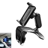 Zosgrew Car Dashboard Phone Holder, 360 Degree Rotation Dashboard Cellphone Mount, Multifunctional Sun Visor Rearview Mirror Navigation Mount, Universal for Most Smartphones (Black)