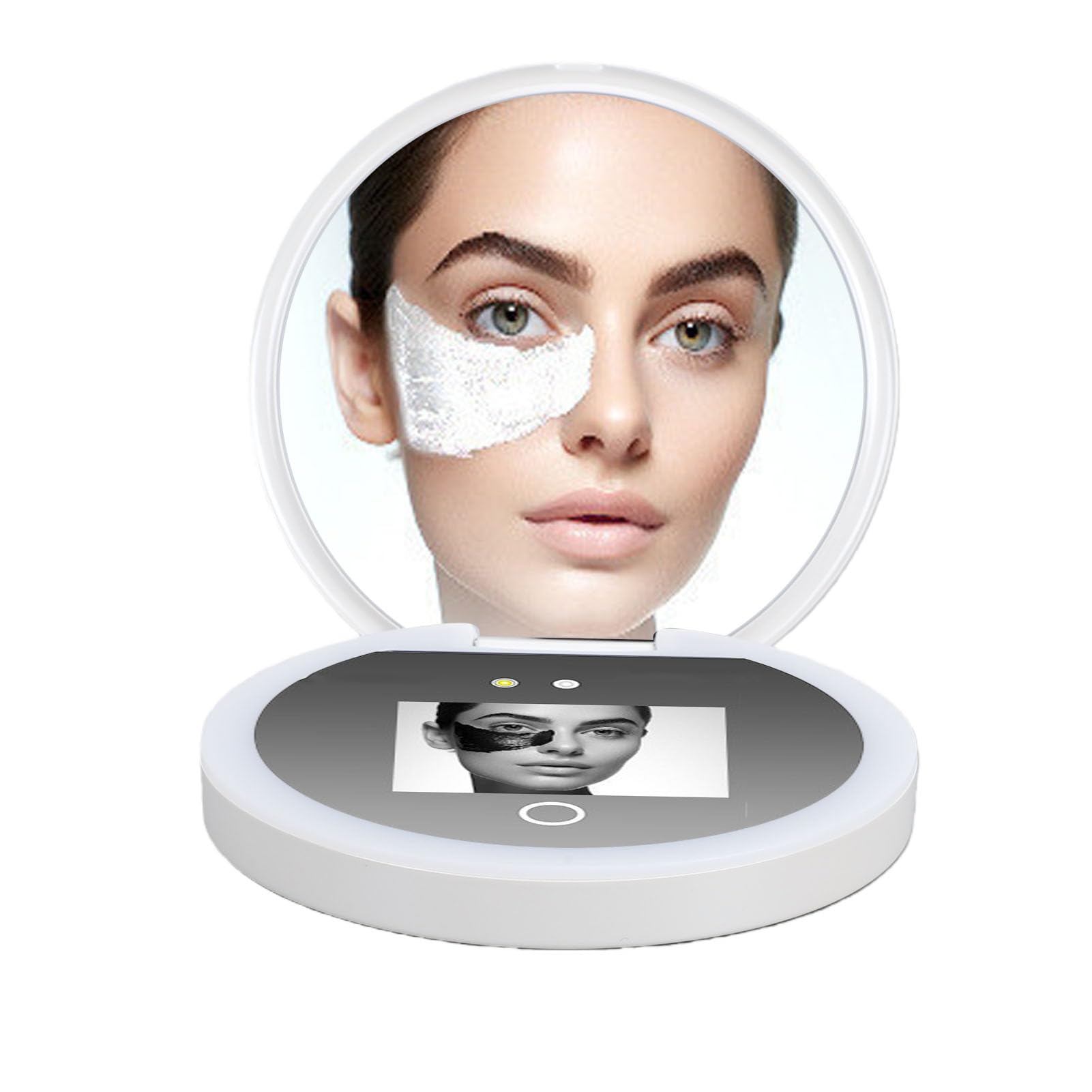 Matybobe Specchio Makeup Portatile con Luce LED 2X Ingrandimento,