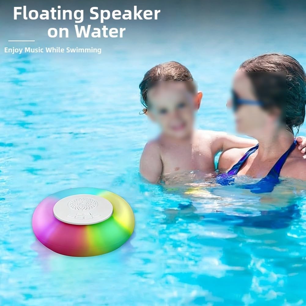 Altavoz flotante LED compatible con luz ambiental impermeable para piscina, playa, fiesta al aire libre