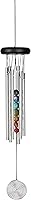 Woodstock Chakra Chime Seven Stones 17" Wind Chimes - Chakra Balancing Outdoor Patio Decor for Meditation Yoga Relaxation