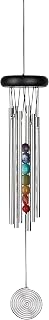 Woodstock Chakra Chime Seven Stones 17" Wind Chimes - Chakra Balancing Outdoor Patio Decor for Meditation Yoga Relaxation
