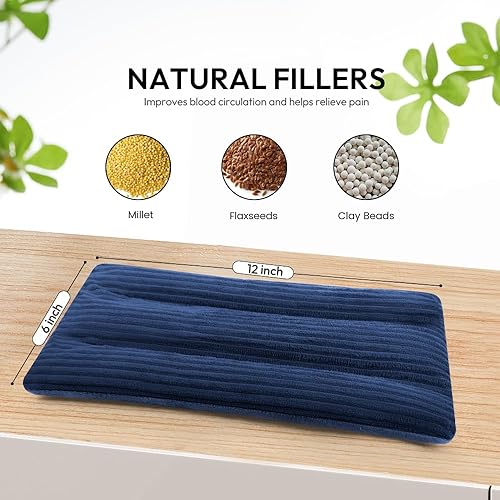 Miniatura 2 de Almohadilla térmica para microondas de 6 x 12 pulgadas, almohadilla térmica para microondas, bolsa de frijol para microondas para cuello y hombros,