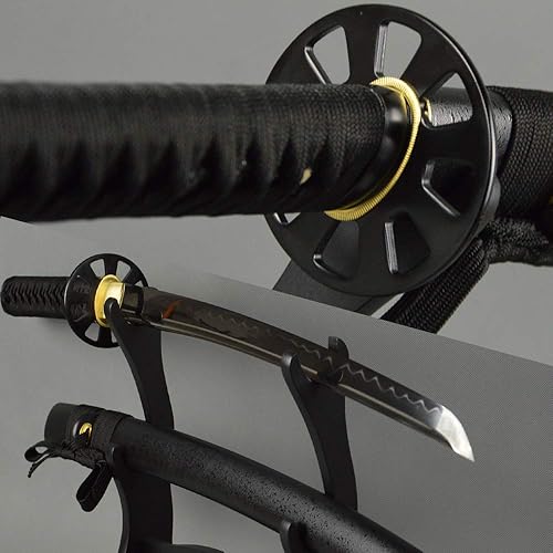 Miniatura 14 de Espada samurái Wakizashi hecha a mano, Katana de espiga completa, espada media, cuchillos japoneses hechos a mano listos para la batalla