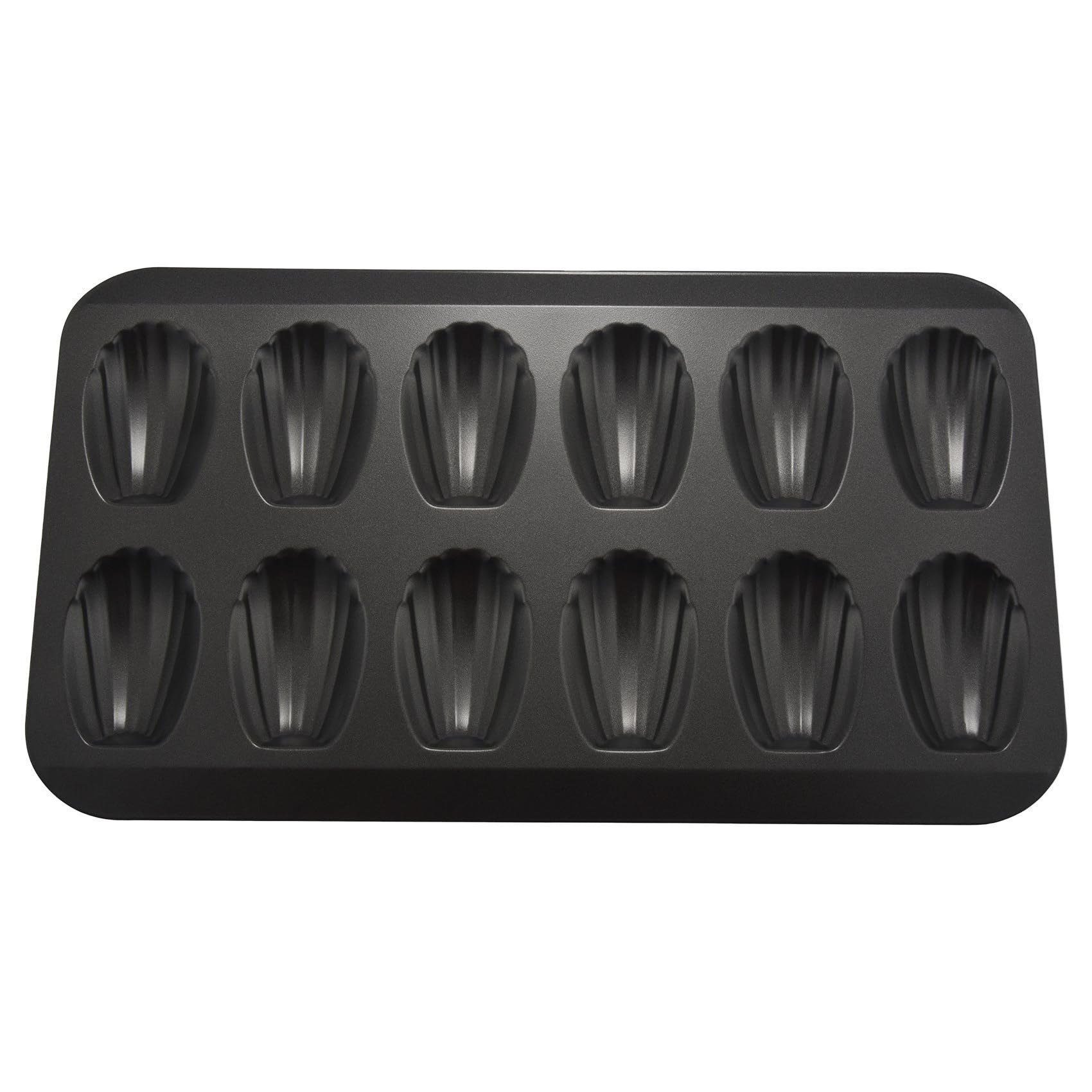 8 Packungen Anti Haft Madeleine Topf, Back Form 12 mit Muschel Kuchen Back Blech Schokoladen Anti Haft Back Blech, zum Backen im Ofen, Schwarz