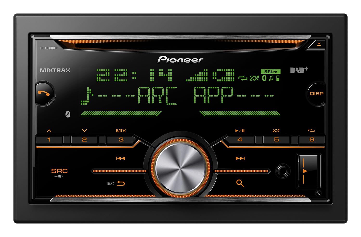Pioneer FH-X840DABAN, inclusa antenna DAB, autoradio 2DIN, sintonizzatore CD con FM e DAB+, Bluetooth, MP3, ingresso USB e AUX, illuminazione RGB, sistema vivavoce, equalizzatore a 13 bande