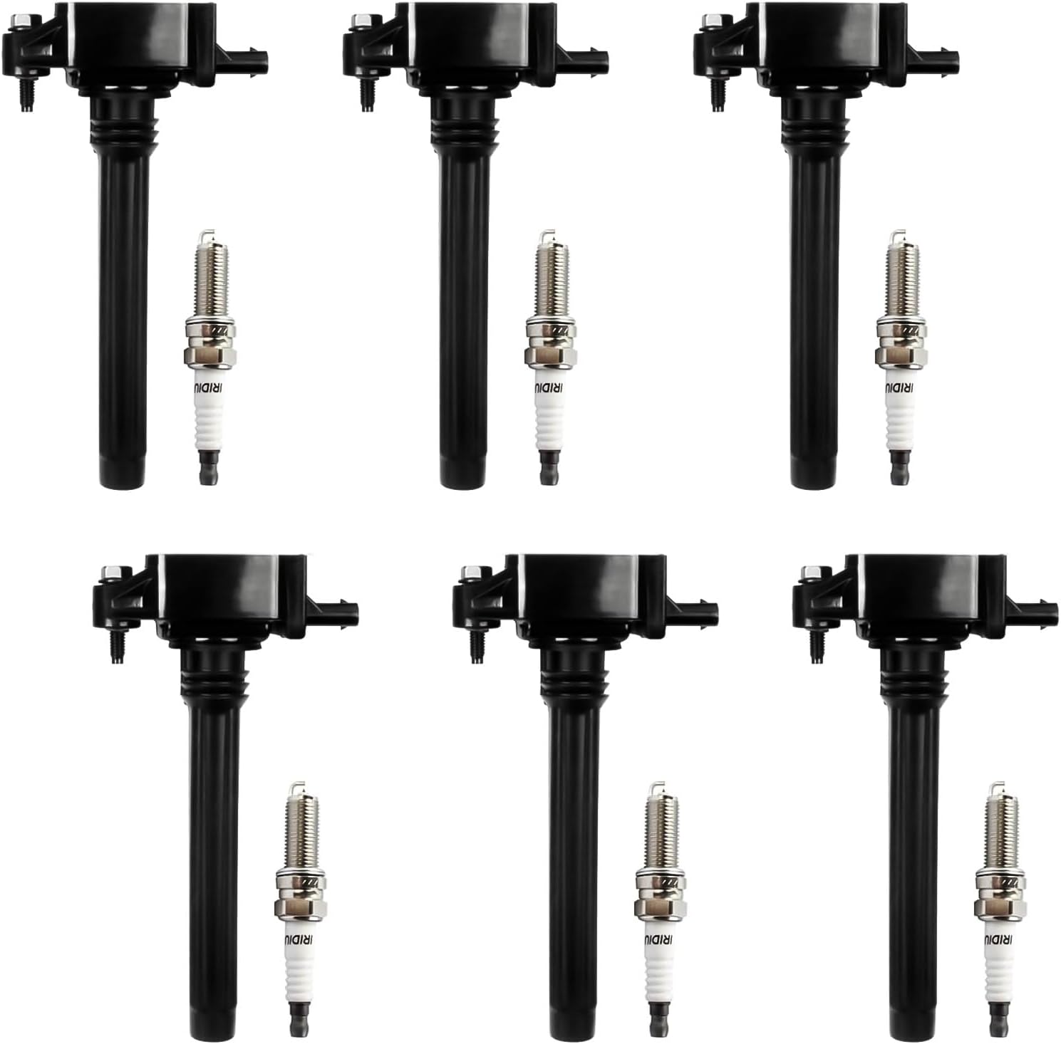 Ignition Coil Pack with Spark Plug UF648 Compatible with 2011-2020 200 300 Town & Country Challenger Charger Durango Journey Grand Cherokee Wrangler 3.6L V6,Set of 6