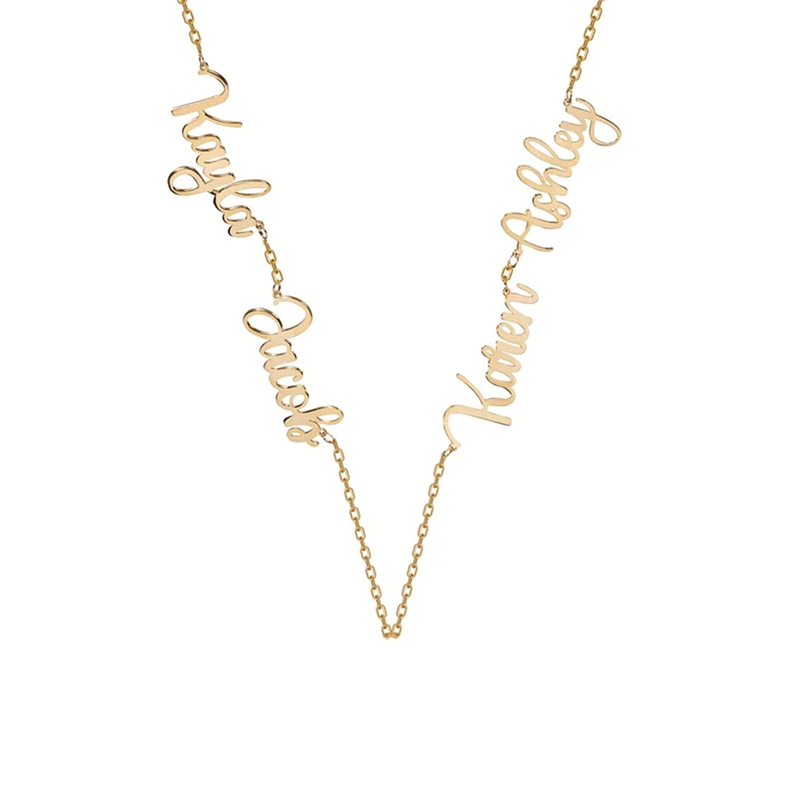 YOOSHININGPersonalized Family Necklace 925 Sterling Silver 4 Name Multiple Name Necklaces Children Mama Necklaces Custom Necklace for Mother Women Family style6