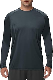 Long Sleeve Shirts for Men - Quick Dry Moisture Wicking UV UPF Sun Protection T-Shirts for Fishing Workout Swim