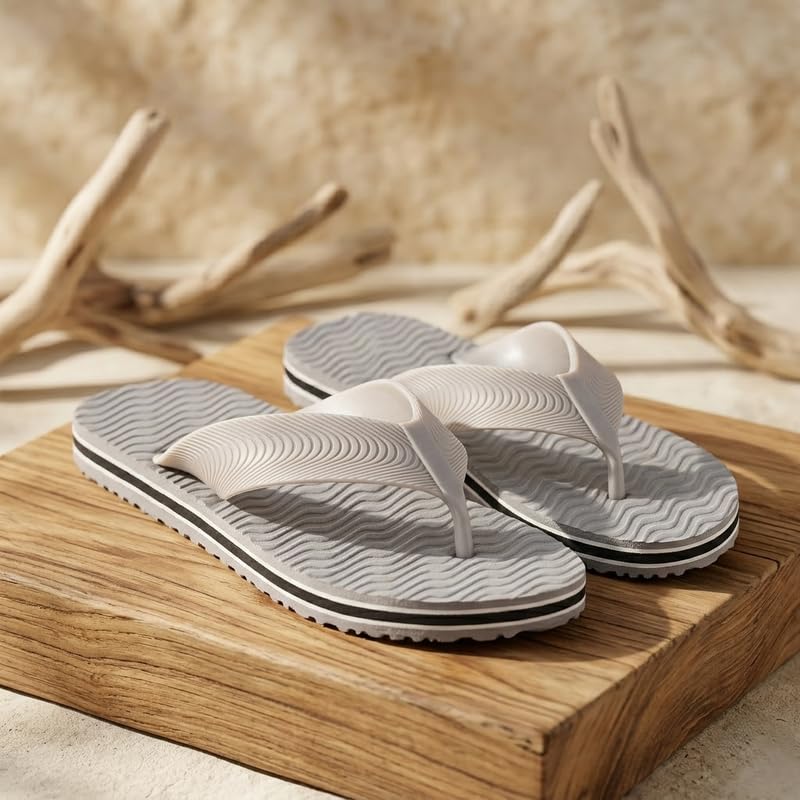 Image of Men's Hawaii Slippers Lightweight Comfortable Flip Flops for Men Soft Casual Bathroom Beach Outdoor Footwear Gents Slipper