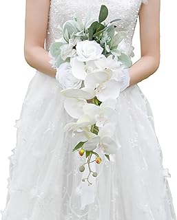 9.1 Inch Cascading Bridal Bouquet Waterfall Cascade Bridal Wedding Bouqu...