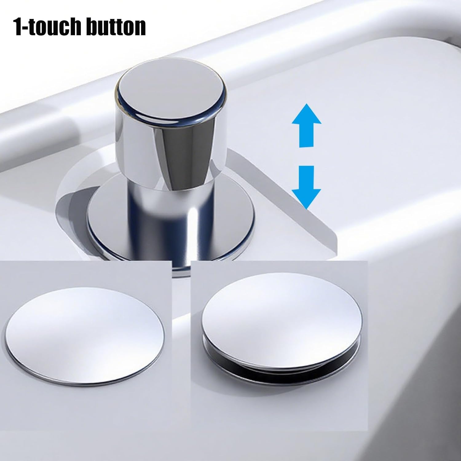 40/50cm Household Sink PP Countertop with 1-touch Water Control Mop Basin Portable Laundry Tub Suitable for Laundry Rooms Garages Basements Balconies and Gardens