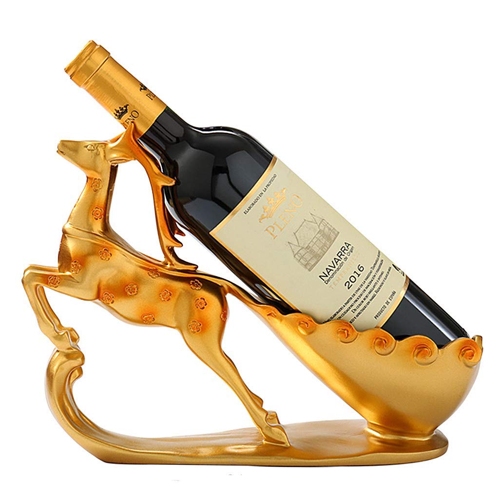Casier à vin cerf Sika en résine écologique de haute qualité pour salon chic