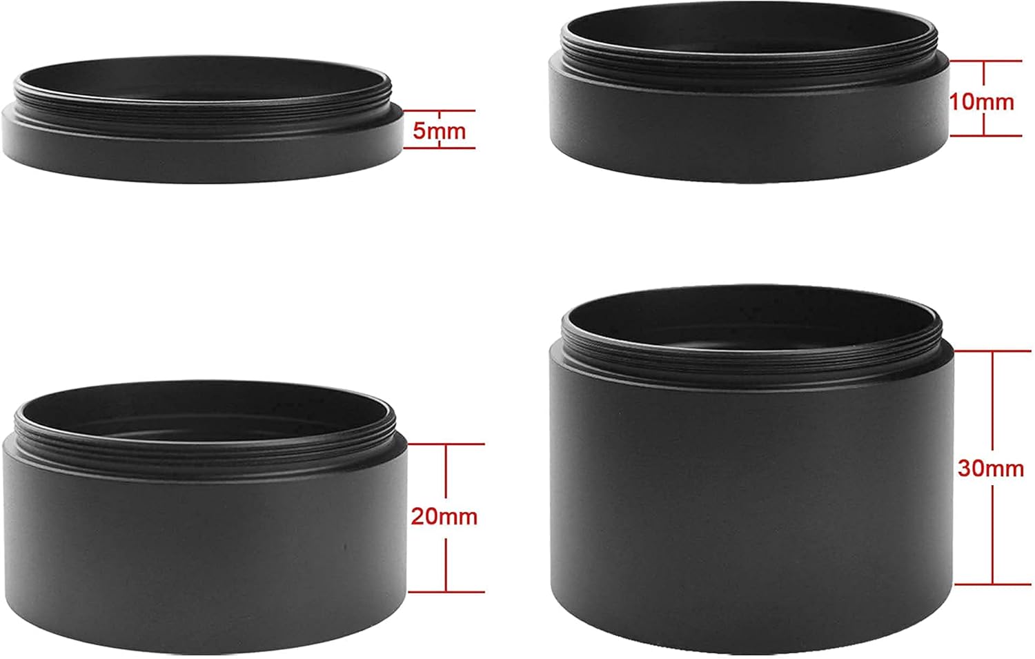 Alstar 2" 5.10.20.30mm Extension Tube Kit - Bundle with - Ni kon T2 T-Ring and M42 to 2" T-Adapter