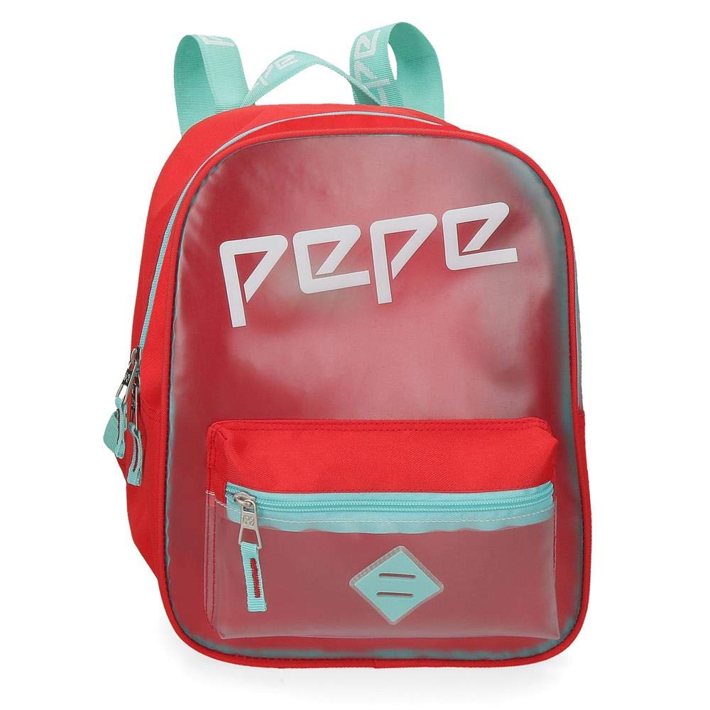 Pepe Jeans Cristal Mochila Pequeña, Niñas, Rojo (Multicolor), 25x32x12 cms
