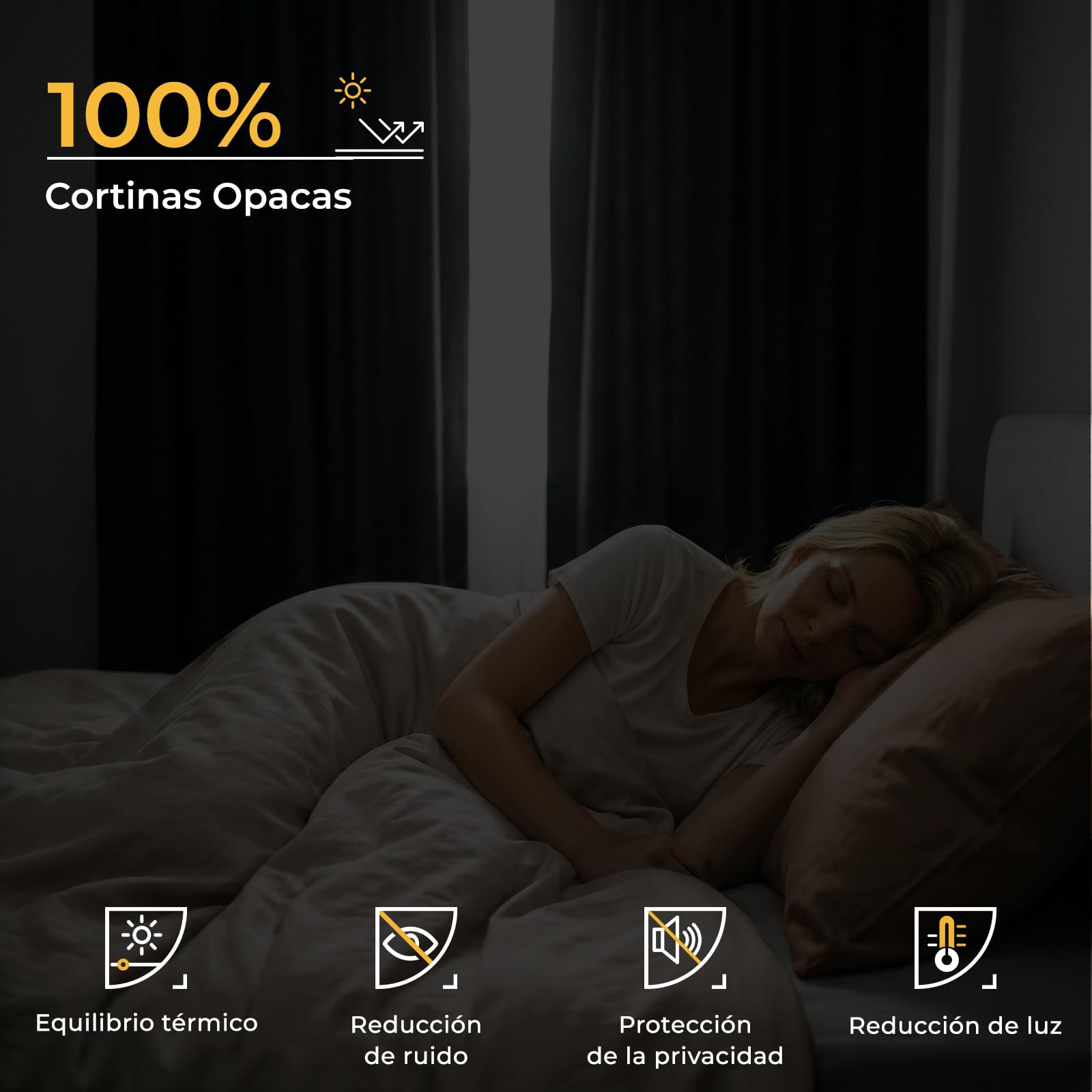 INOVADAY 100% Cortinas Opacas para Salón 2 Piezas 140x225 cm, Blanco | Cortinas Térmicas para Dormitorio, Aislantes del Frío y Calor, Privacidad, Instalación Flexible, con Cinta Fruncidora, OEKO