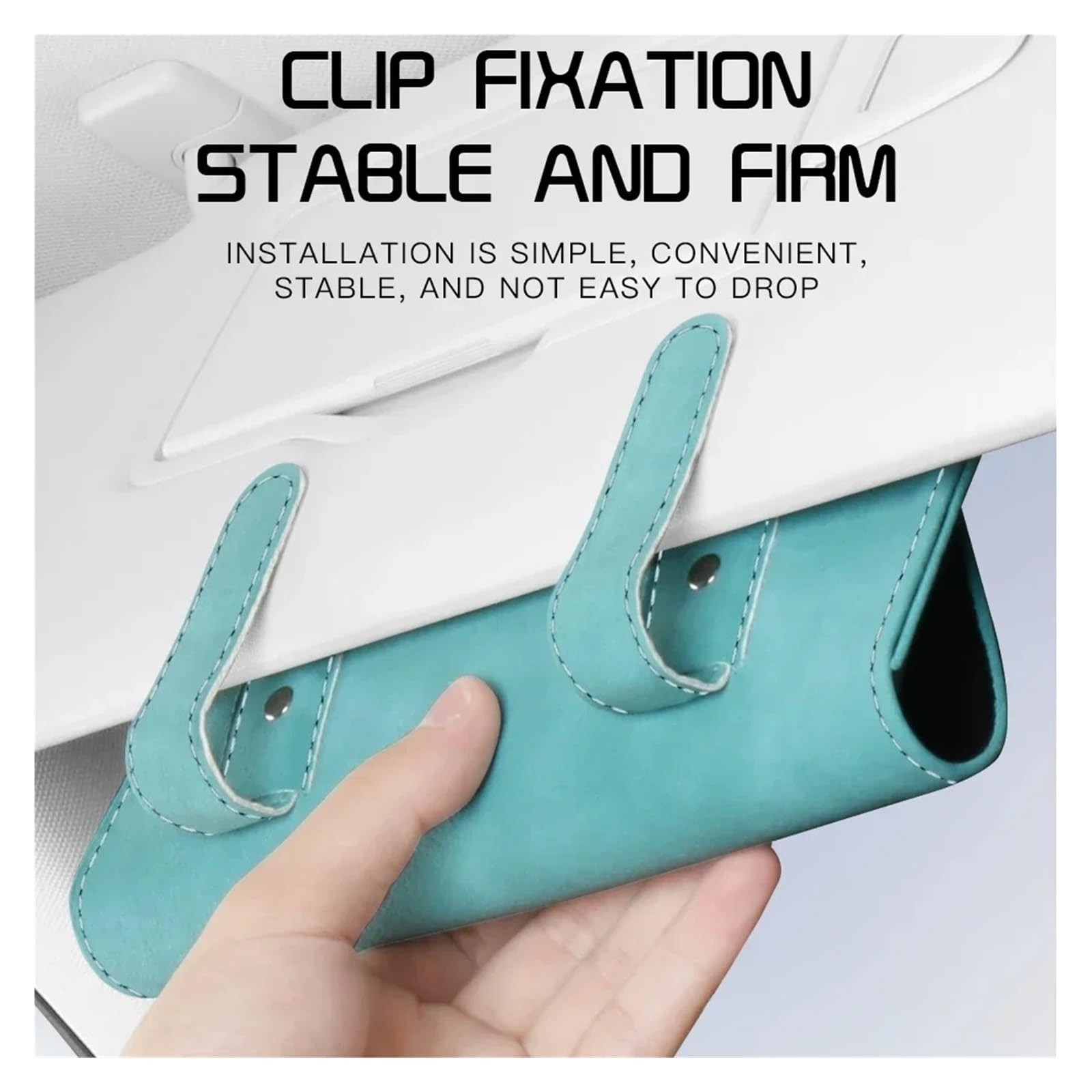Soporte para Gafas De Coche Accesorios para Vehículos Decoración Interior Funda Organizador Almacenamiento Solar Estuche para Gafas De Sol Coche(Gold)