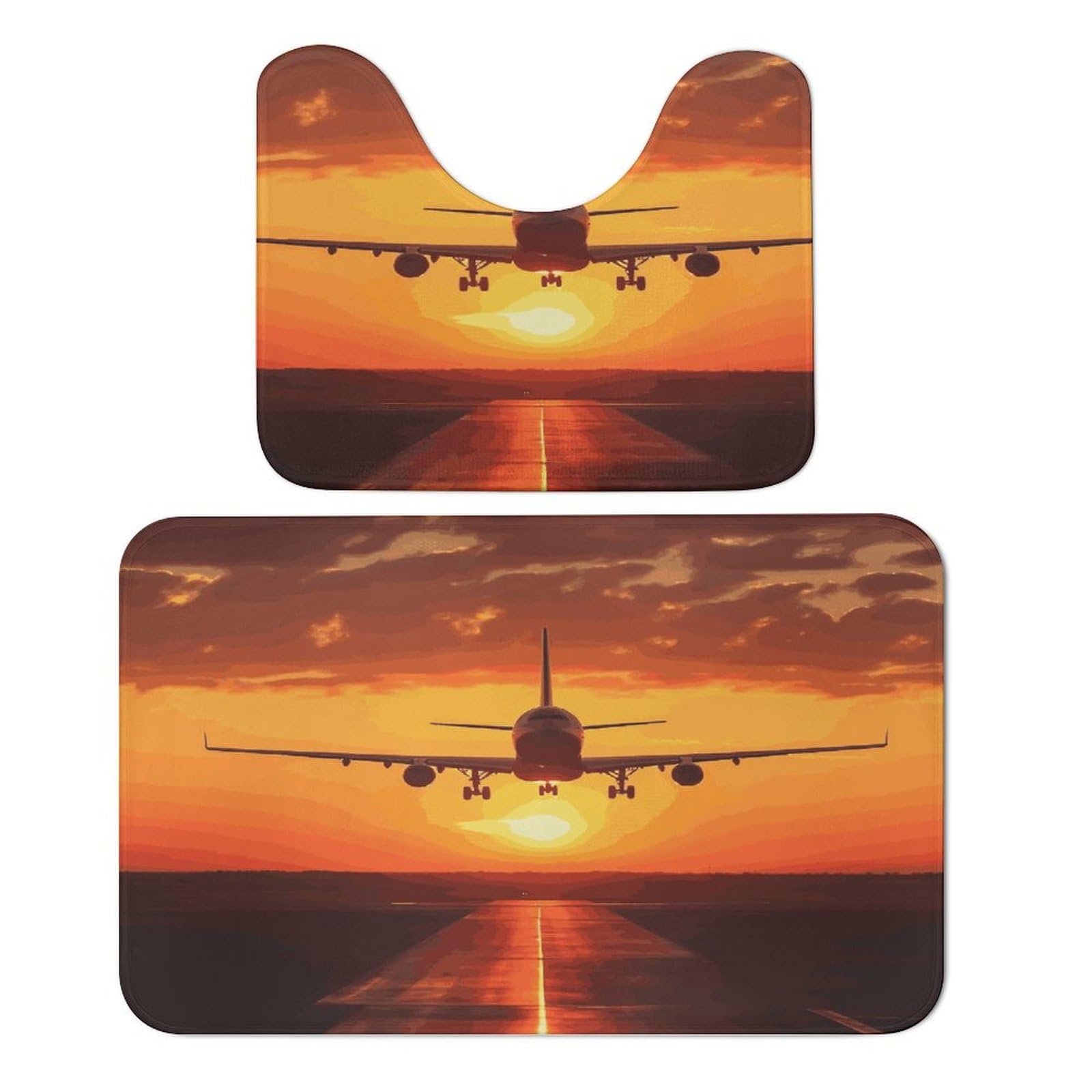 Tapis en velours corail de qualité supérieure au motif avion coloré